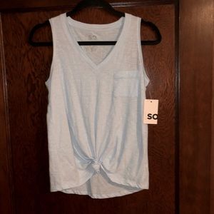 Nwt! Pale blue v neck tank with pocket